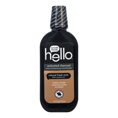 Hello&reg; 16 oz. Naturally Friendly&trade; Activated Charcoal Natural Fresh Mint Mouthwash. View a larger version of this product image.