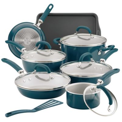 Rachael Ray&trade; Create Delicious Nonstick Aluminum 13-Piece Cookware Set in Teal