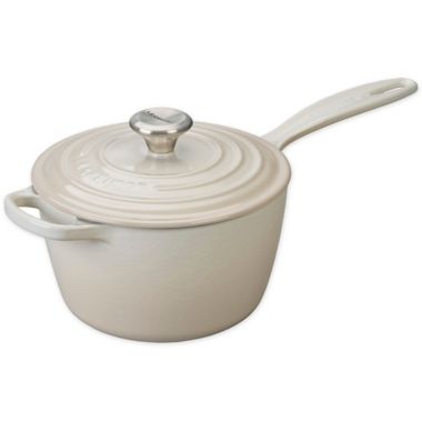 Le Creuset&reg; Signature 2.25 qt. Covered Saucepan with Helper Handle in Meringue. View a larger version of this product image.