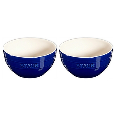 Staub&reg; Ceramics 2-Piece Universal Bowl Set in Dark Blue. View a larger version of this product image.