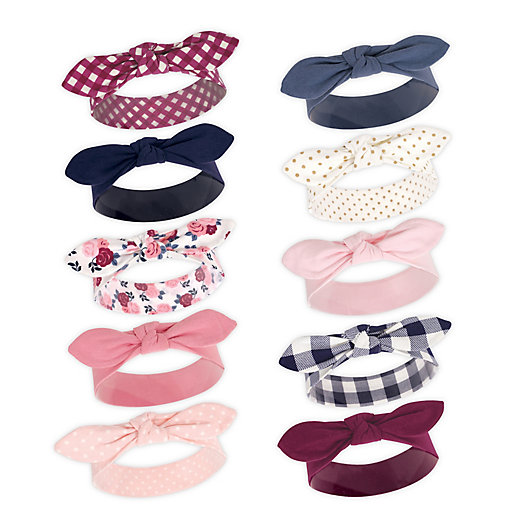 Alternate image 1 for Hudson Baby® Floral One-Size 10-Pack Headbands in Pink