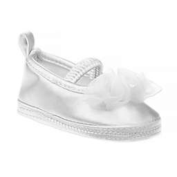 Laura Ashley® Ballet Rosette Christening Shoe in White