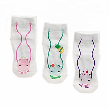 Squid Socks&reg; Size 2-3T 3-Pack Claire Socks in White. View a larger version of this product image.