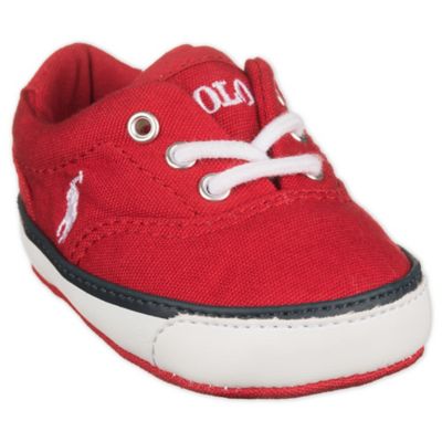 Ralph Lauren Layette Polo Lace Up Shoe in Red