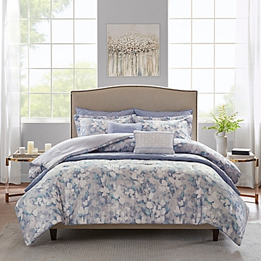 Madison Park Erica 8-Piece Seersucker California King Coverlet Set in Blue. View a larger version of this product image.