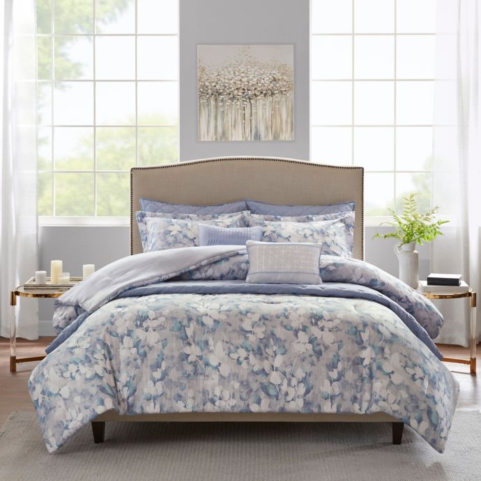 Madison Park Erica 8 Piece Seersucker Coverlet Set In Blue Bed