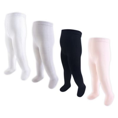 Touched By Nature&reg; Size 12-14Y 4-Pack Thick Organic Cotton Tights in Black
