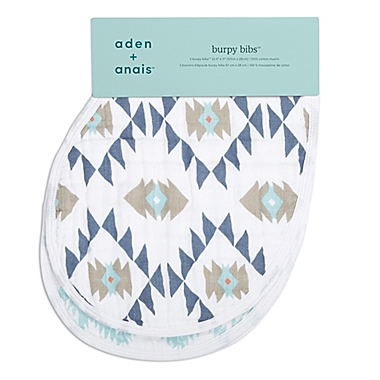 aden + anais&reg; Southwestern 2-Piece Burp Cloth Set in Blue. View a larger version of this product image.