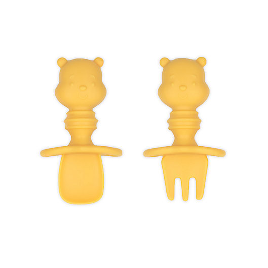 Alternate image 1 for Bumkins® Winnie the Pooh Silicone Toddler Chewtensils™ in Yellow
