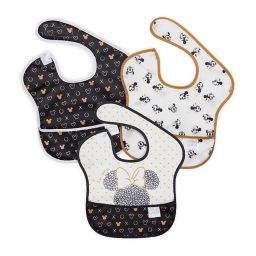 Bumkins® 3-Pack Minnie Waterproof SuperBibs in Black