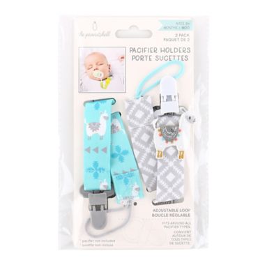 The Peanutshell&reg; Lllama Size 0-18M 2-Pack Pacifier Clip in Grey/Blue. View a larger version of this product image.