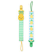 The Peanutshell&reg; Pineapple Size 0-18M 2-Pack Pacifier Clips in Mint/Grey