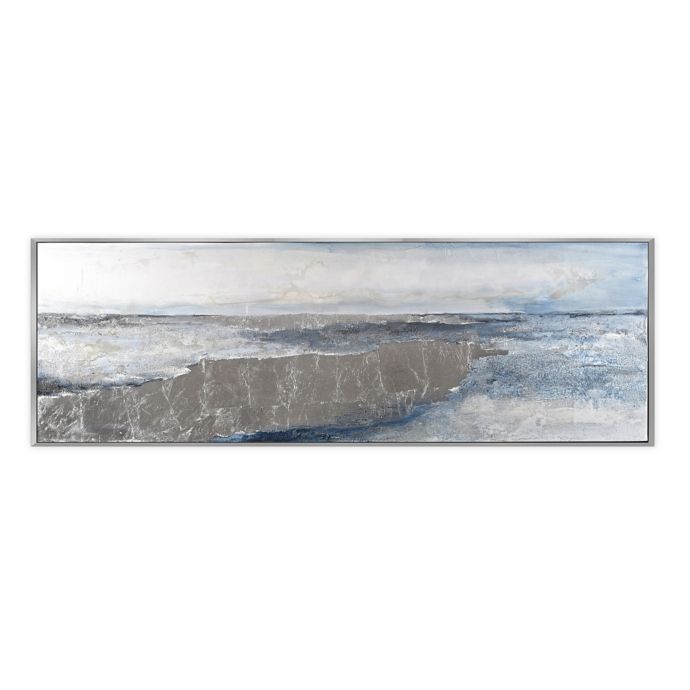 Ren Wil Ocean Reflection 20 Inch X 60 Inch Canvas Wall Art In Blue And Silver Bed Bath Beyond