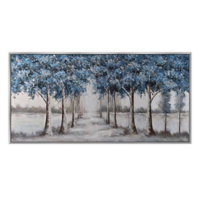 Ren Wil Blue Forest Trees 31 Inch X 60 Inch Canvas Wall Art Shefinds