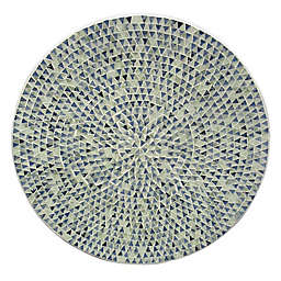 Mosaic Tile 24-Inch Round Disc Wall Art in Blue