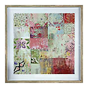 Global Caravan&trade; Patchwork Squares 24-Inch Square Framed Wall Art in Pink