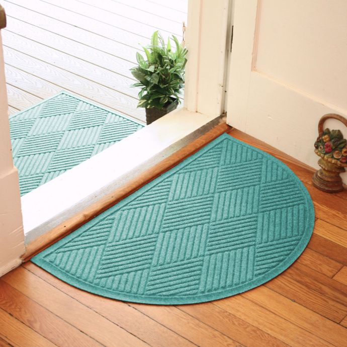 Weather Guard™ Diamonds 24Inch x 39Inch Half Oval Door Mat Bed Bath