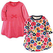 Touched by Nature Size 6-9M 2-Pack Bright Flower Organic Cotton Dresses
