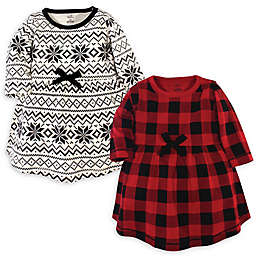 Touched by Nature Size 5T 2-Pack Buffalo Check Organic Cotton Dresses in Black