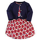 Alternate image 0 for Touched by Nature&reg; Size 4T 2-Piece Flower Organic Cotton Dress and Cardigan Set