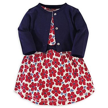 Touched by Nature&reg; Size 4T 2-Piece Flower Organic Cotton Dress and Cardigan Set. View a larger version of this product image.