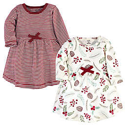 Touched by Nature® Size 14Y 2-Pack Holly Organic Cotton Long Sleeve Holiday Dresses