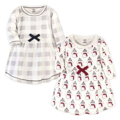 Touched by Nature Size 12Y 2-Pack Organic Cotton Snowman Holiday Dress Set