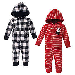 Hudson Baby® Size 6-9M 2-Pack Christmas Dog Fleece Coveralls in Black