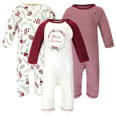 Touched by Nature&reg; 3-Pack Holiday Organic Cotton Coveralls