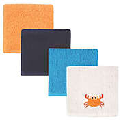 Luvable Friends&reg; 4-Pack Crab Washcloths in Orange