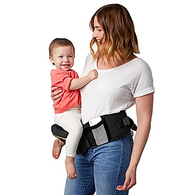 TushBaby Ergonomic Hip Seat Carrier in Black/Gold. View a larger version of this product image.