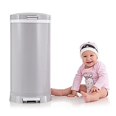 Bubula&trade; Step Steel Diaper Pail in Grey. View a larger version of this product image.