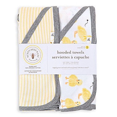 Burt&#39;s Bees Baby&reg; 2-Pack Organic Cotton Hooded Towels in Sun. View a larger version of this product image.
