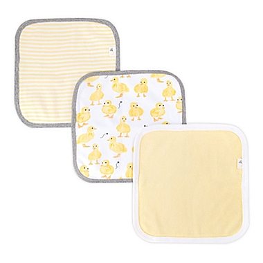 Burt&#39;s Bees Baby&reg; 3-Pack Organic Cotton Washcloths in Sun. View a larger version of this product image.