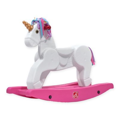 white unicorn rocking horse