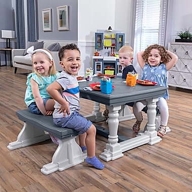 Step2&reg; 3-Piece Farmhouse Table and Bench Set. View a larger version of this product image.