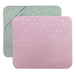 Neat Solutions® 2-Pack Elephant Hooded Towels in Pink/Grey