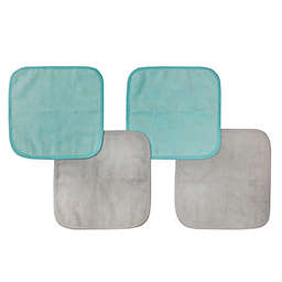 Neat Solutions® 4-Pack Woven Fish Washcloths in Teal/Grey