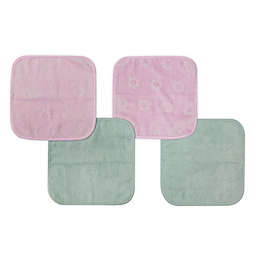 Neat Solutions® 4-Pack Woven Elephant Washcloths in Pink/Grey