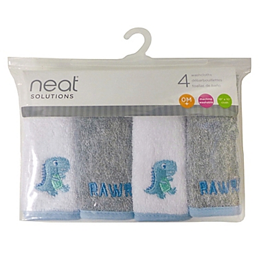 Neat Solutions 4-Pack Woven Washcloths in Blue. View a larger version of this product image.