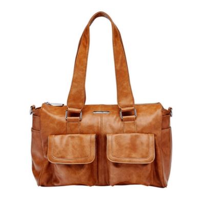 tan leather nappy bag