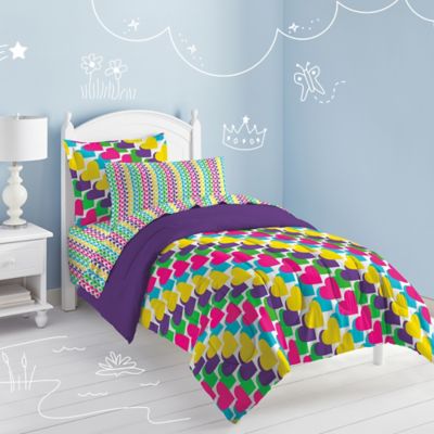 Dream Factory Rainbow Hearts Full Comforter Set
