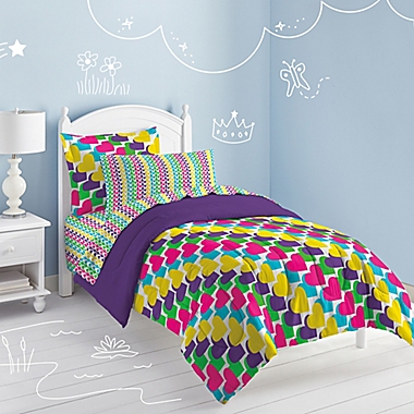 Dream Factory Rainbow Hearts Full Comforter Set. View a larger version of this product image.