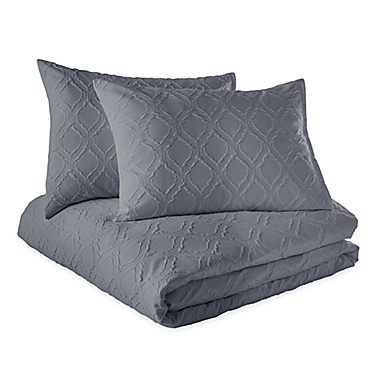 Microsculpt&auml; Ogee King Comforter Set in Charcoal. View a larger version of this product image.