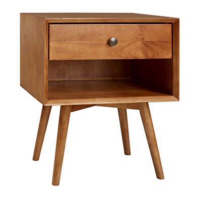 Forest Gate&trade; Diana 1-Drawer Solid Wood Mid-Century Youth Nightstand in Caramel
