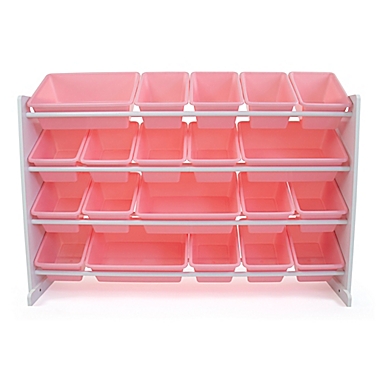 Humble Crew XL Toy Storage Organizer with 20 Bins in Pink/White. View a larger version of this product image.