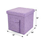 Alternate image 6 for Humble Crew Folding Storage Ottoman with Pocket in Purple
