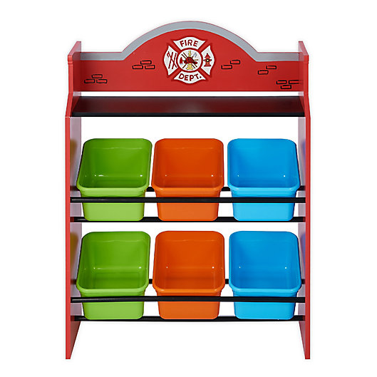 Alternate image 1 for Fantasy Fields Firefighters Toy Organizer with Storage Bins in Red