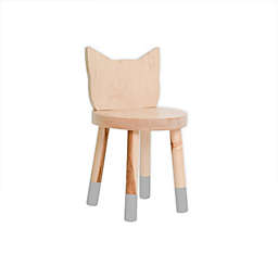 Nico & Yeye Kitty Kids Chairs in Grey/Maple Wood (Set of 2)