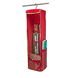 Simplify Hanging Holiday Gift Wrap Organizer in Red
